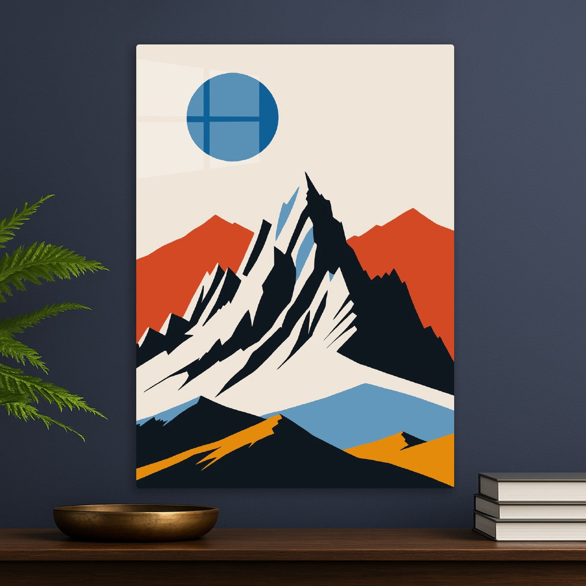 Geometric Mountain and Sun