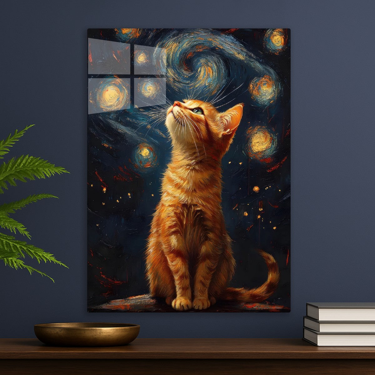 Ginger Cat Starry Night