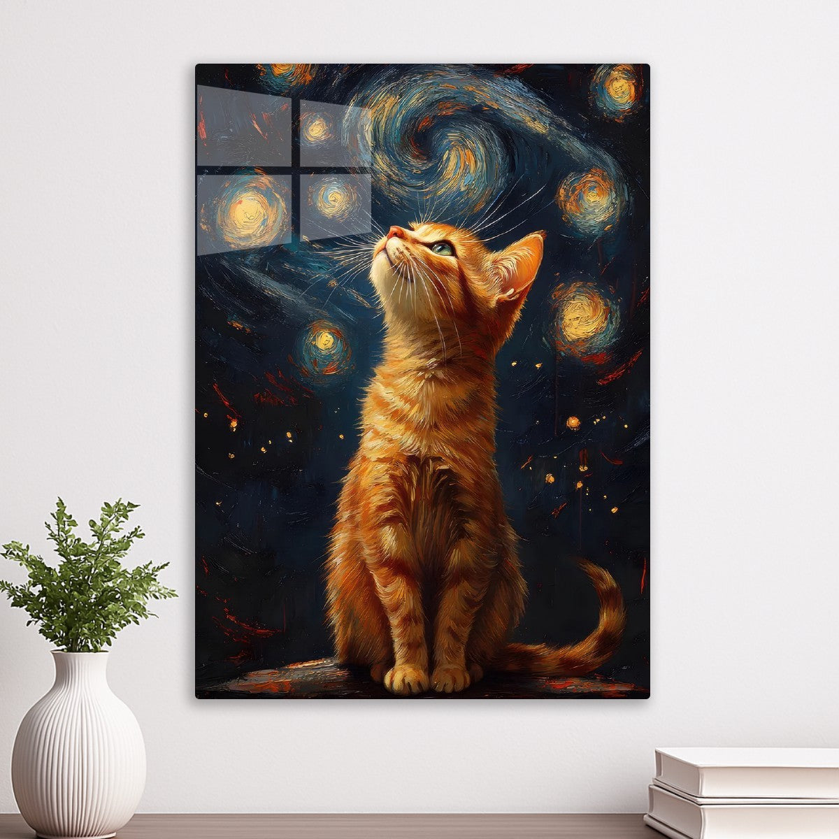 Ginger Cat Starry Night