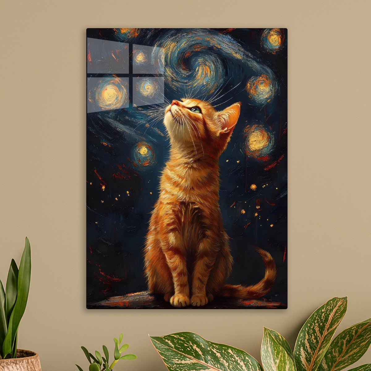 Ginger Cat Starry Night