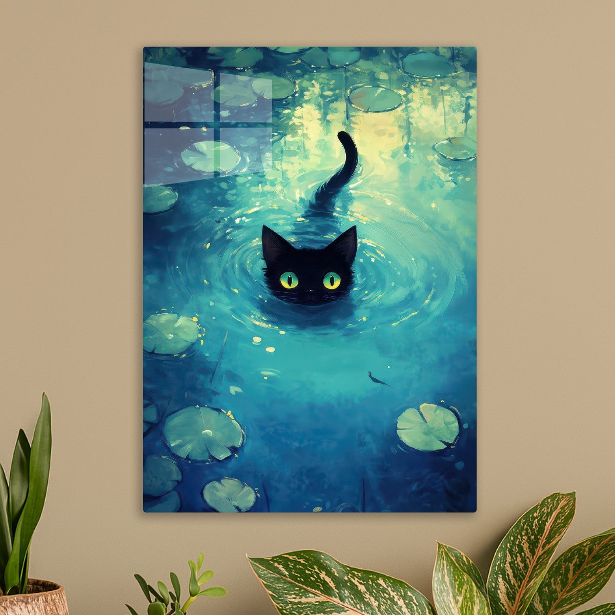 Black Cat in Water