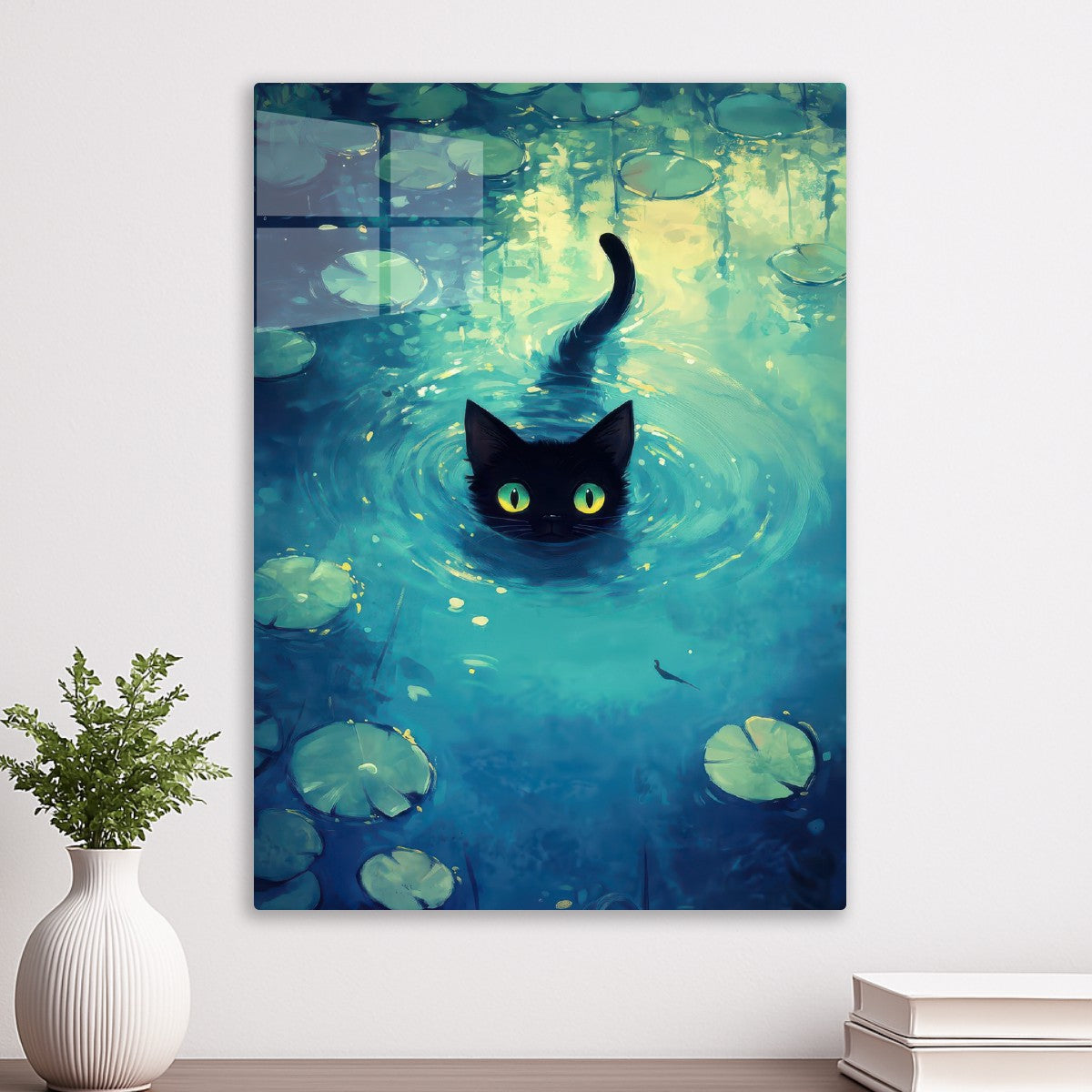Black Cat in Water