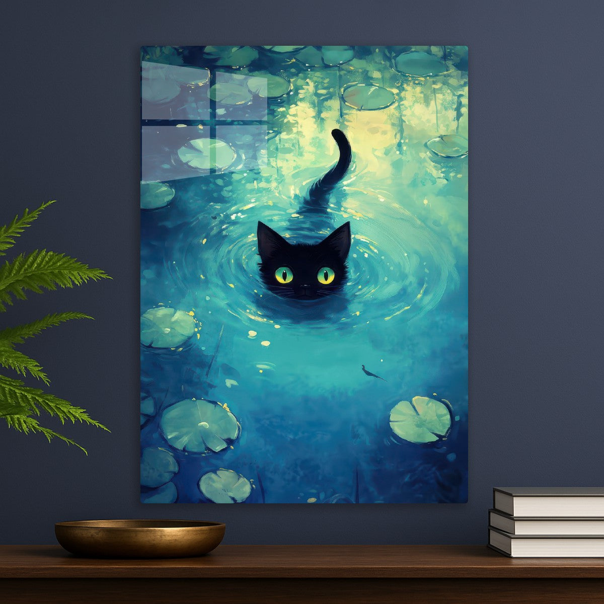 Black Cat in Water