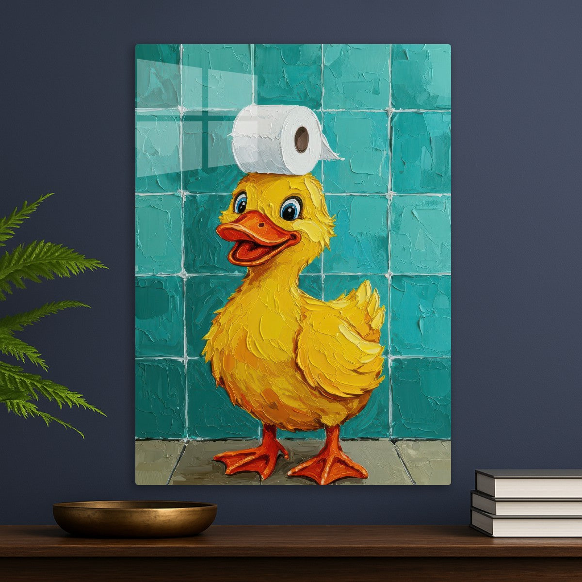 Duck with Toilet Paper Hat