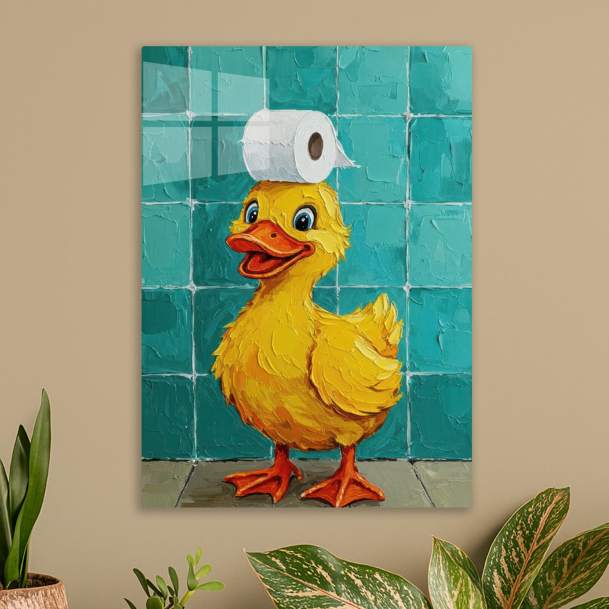Duck with Toilet Paper Hat