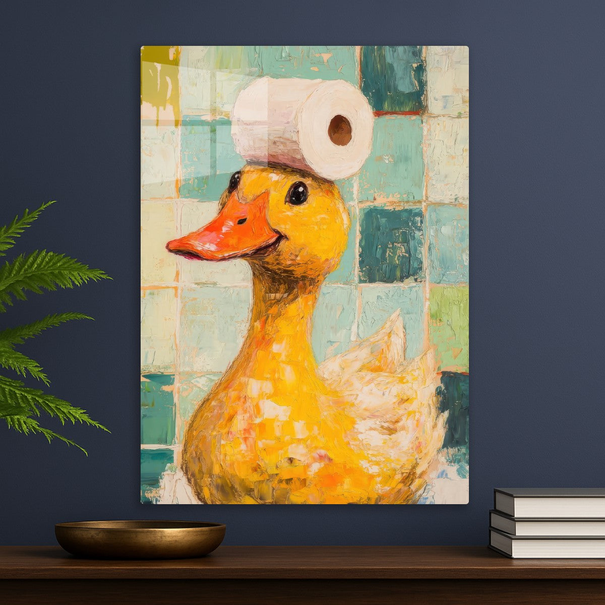 Duck with Toilet Paper Hat
