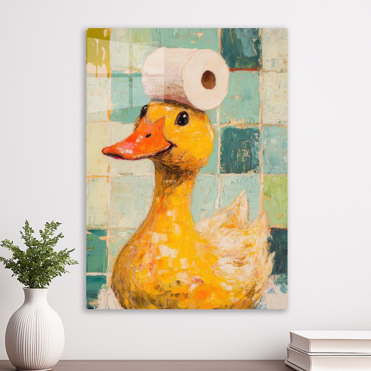 Duck with Toilet Paper Hat