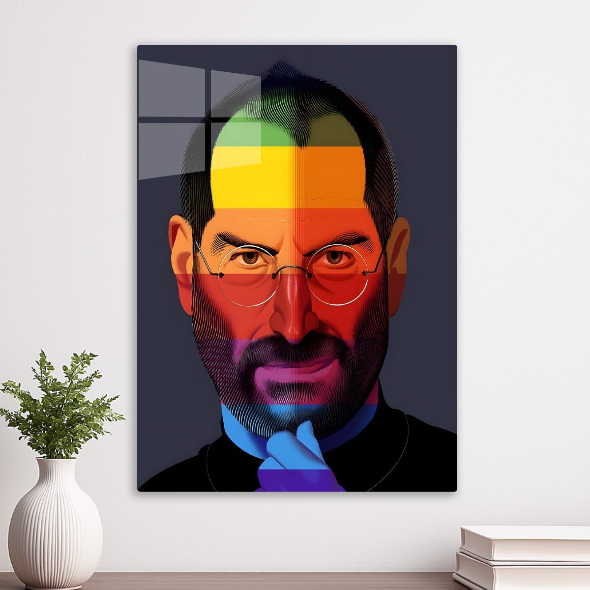 Steve Jobs Rainbow Portrait