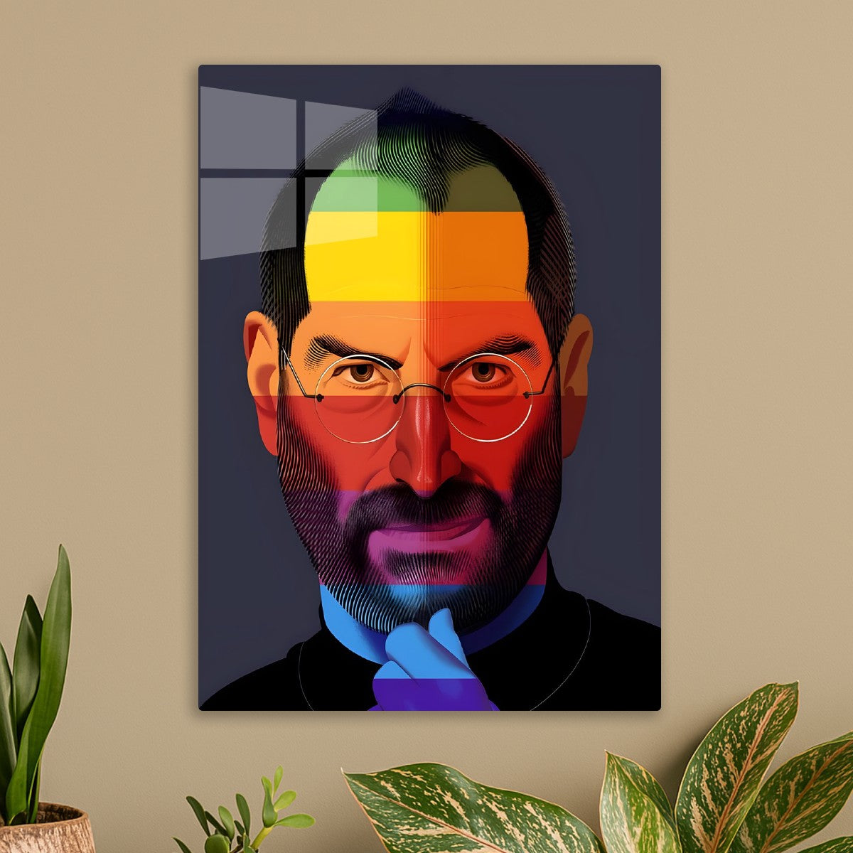 Steve Jobs Rainbow Portrait