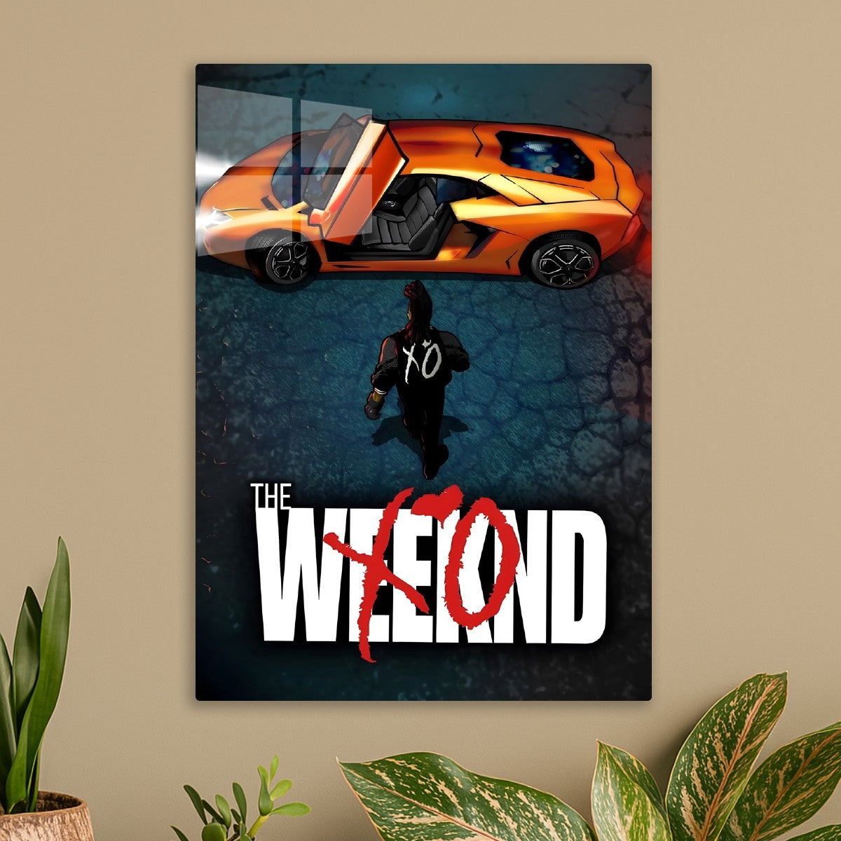 The Weeknd with Lamborghini car