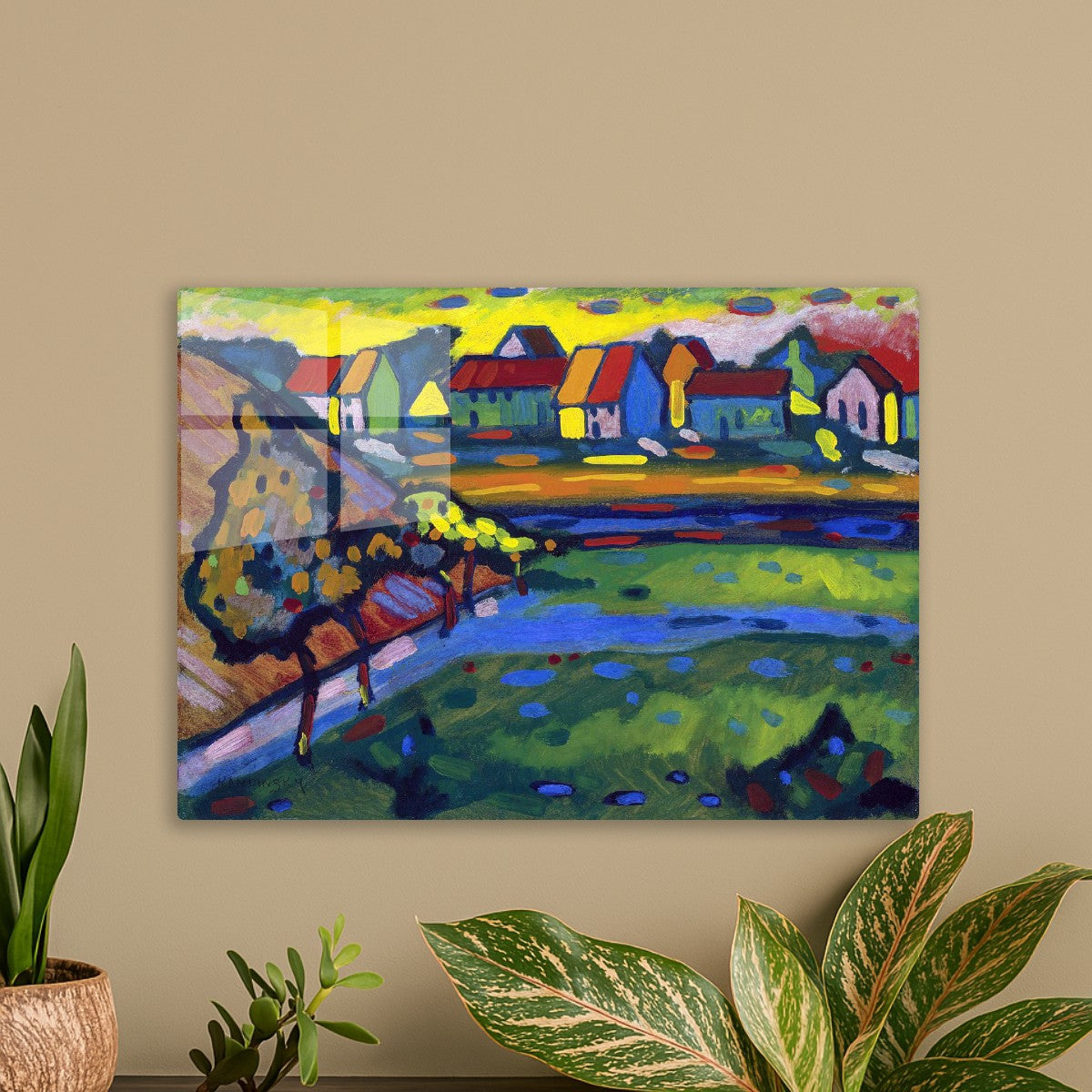 Bavarian village with field print by Wassily Kandinsky
