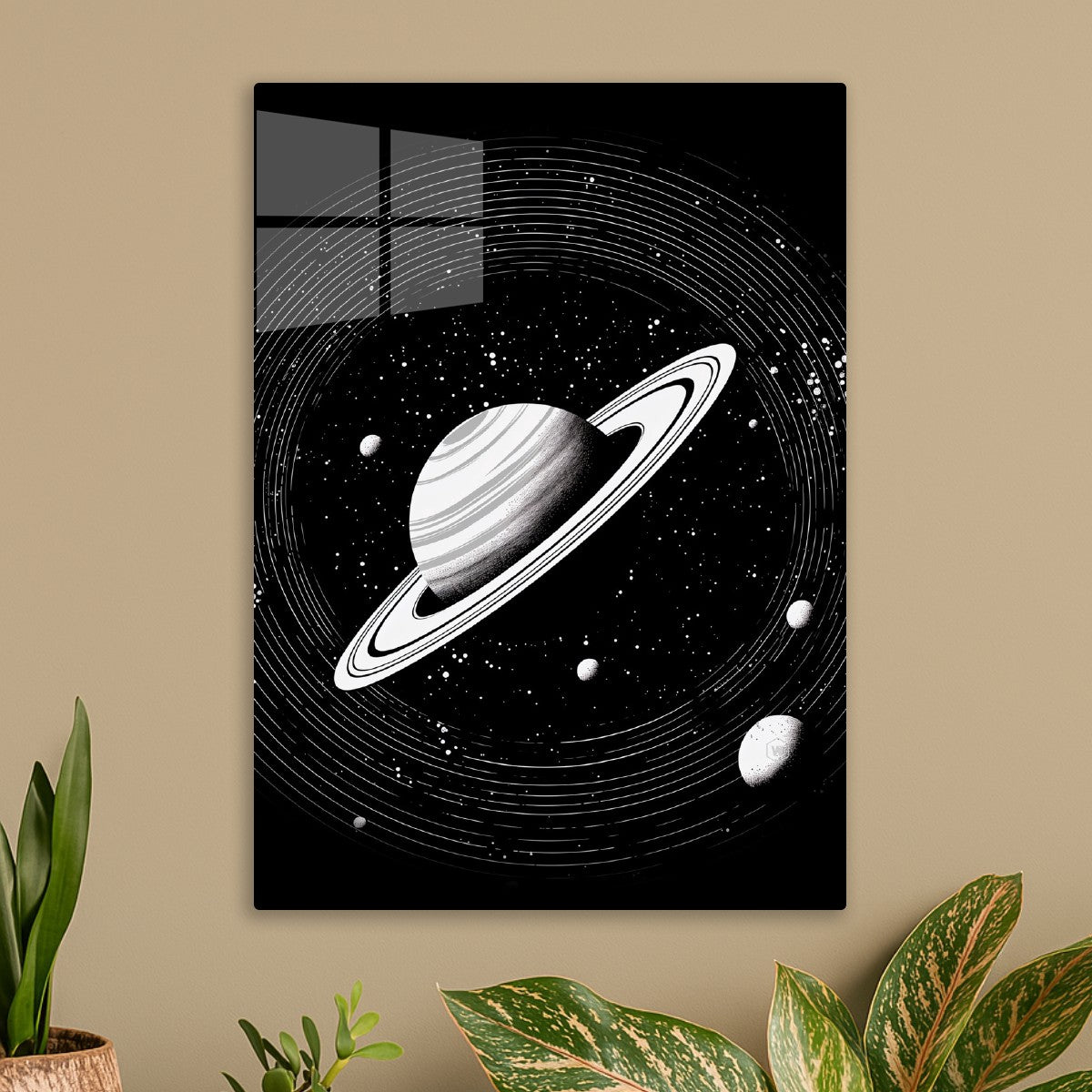 Black and white planets orbit