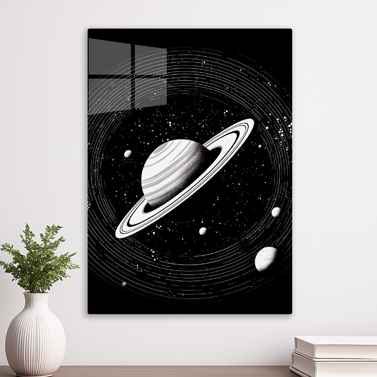 Black and white planets orbit