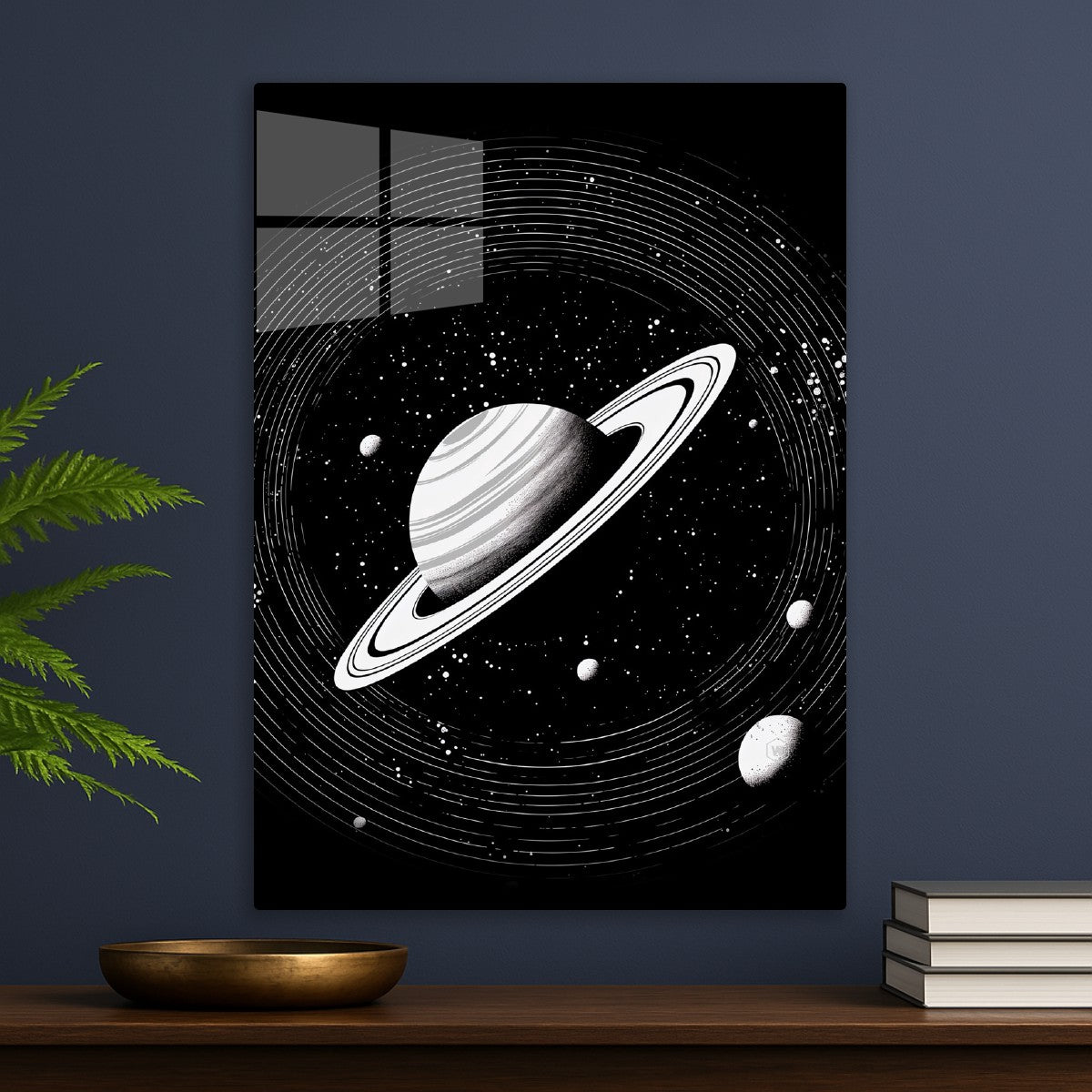 Black and white planets orbit