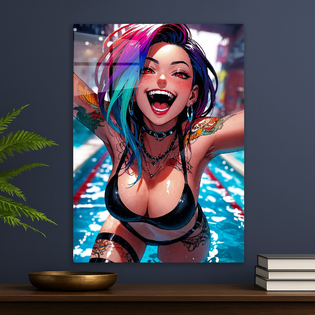 Happy Anime Girl in Pool