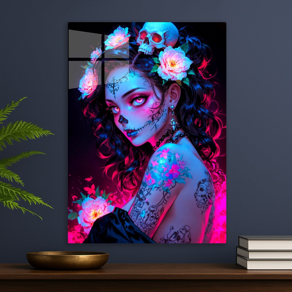 Skull Woman with Tattoos