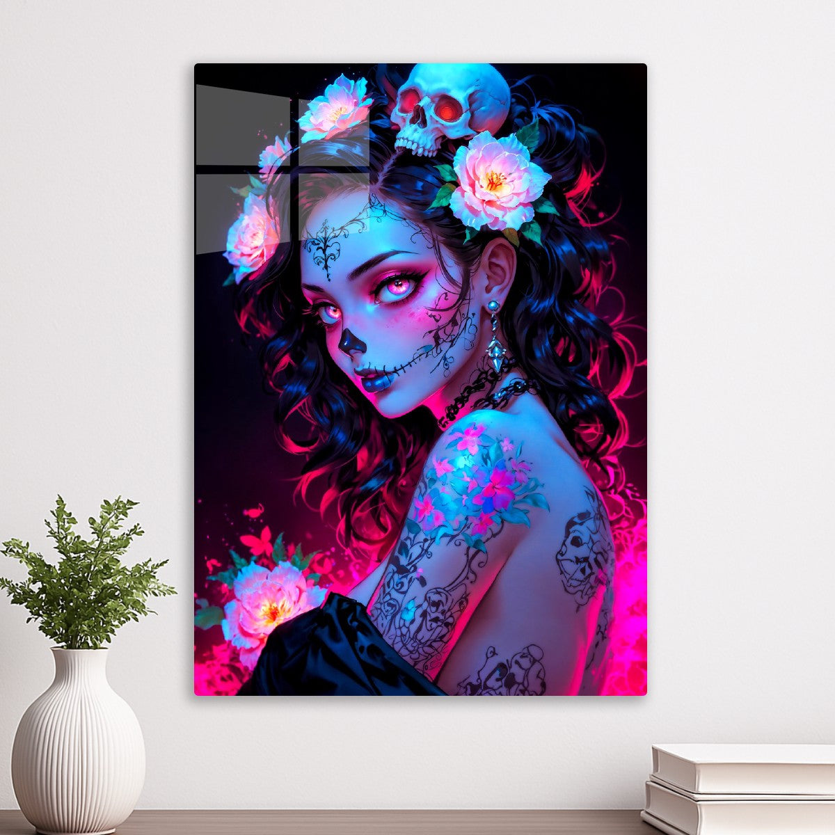 Skull Woman with Tattoos