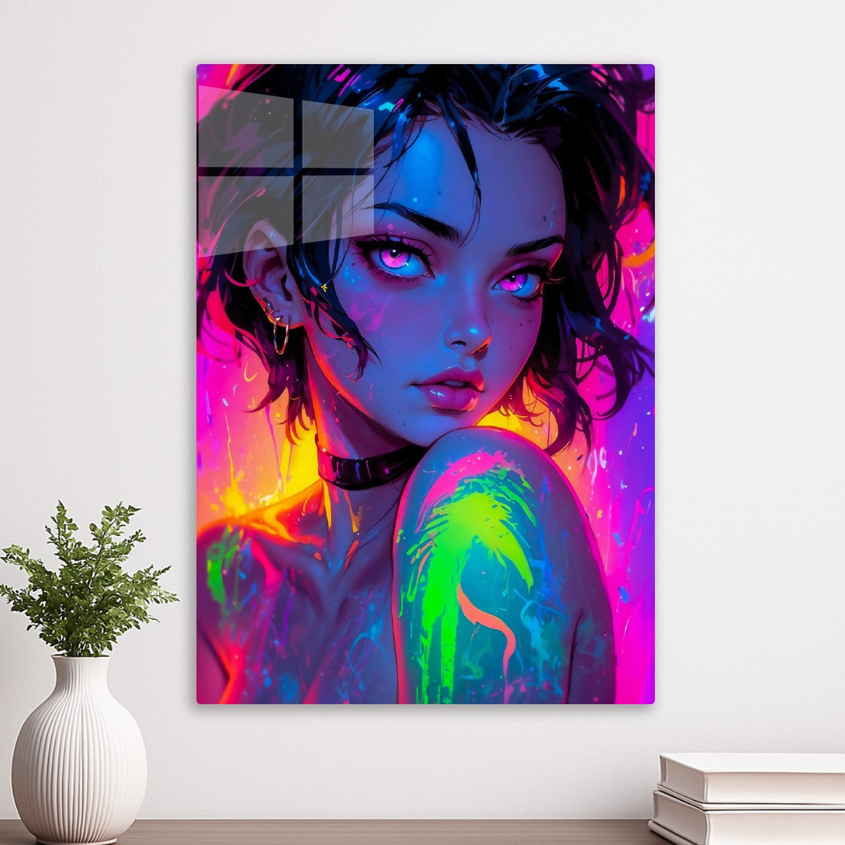 Neon Cyberpunk Anime Girl