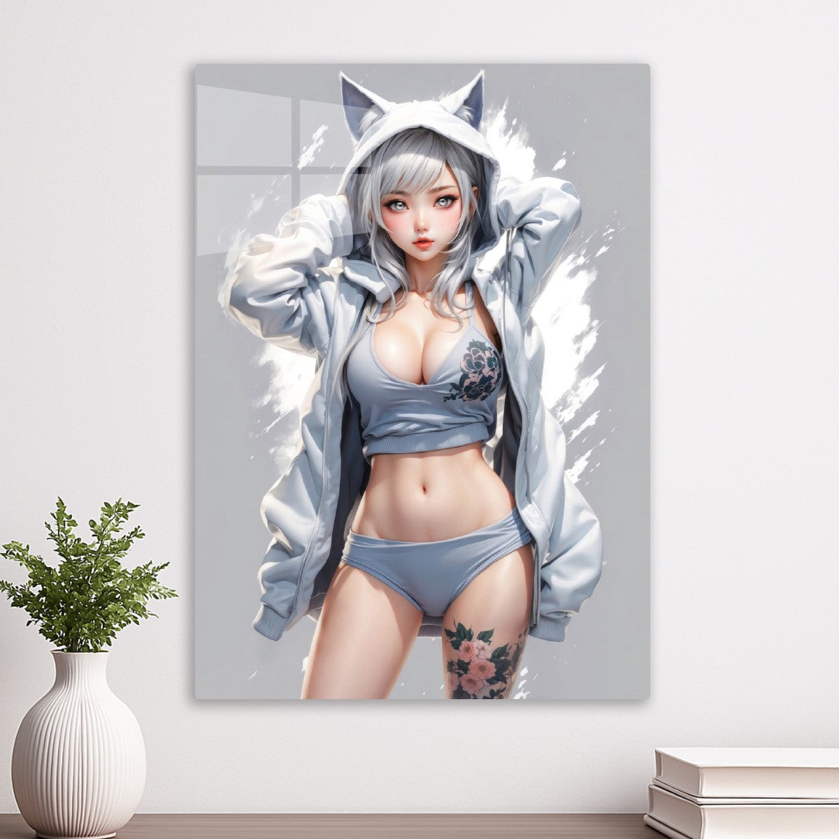 White Cat Anime Girl