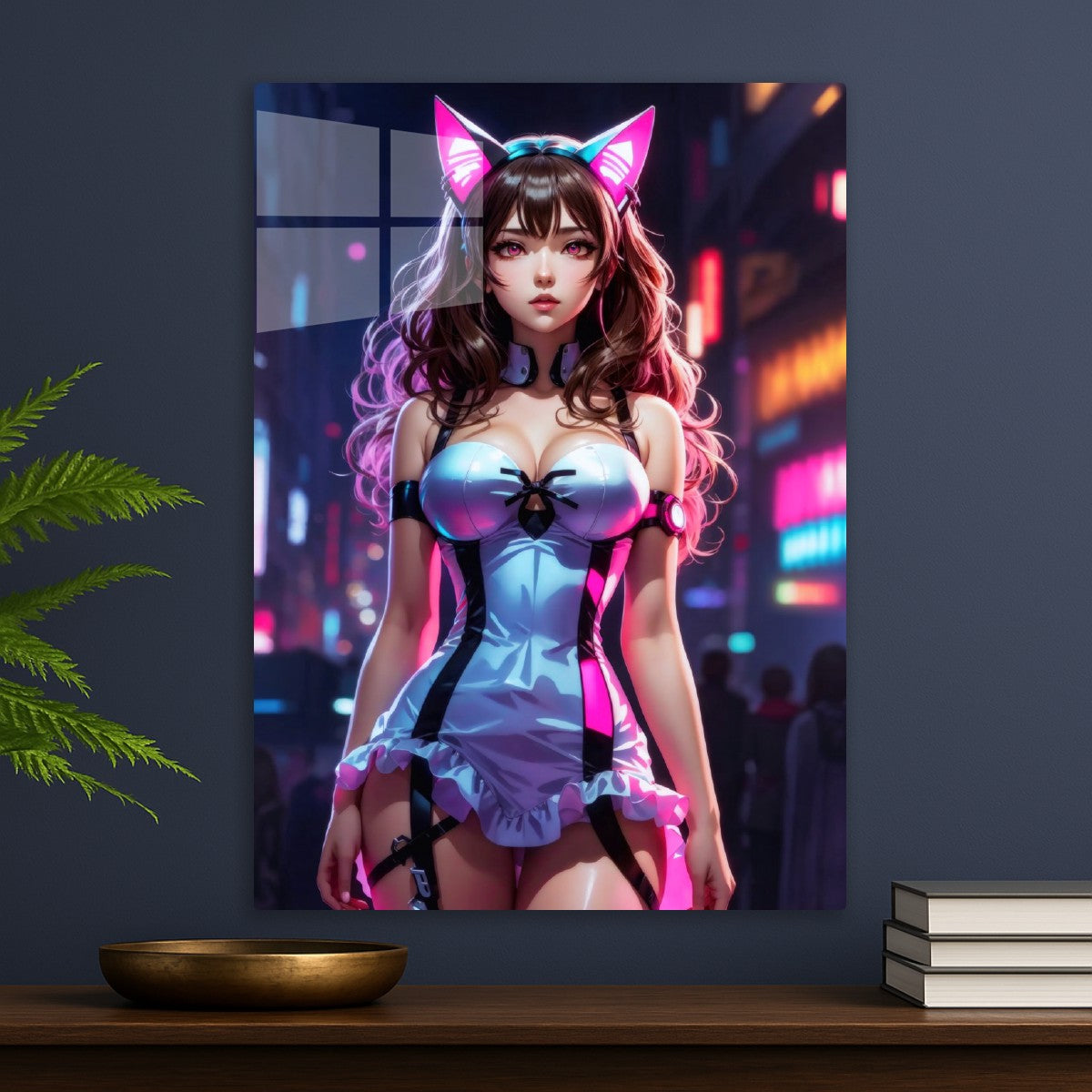 Neon Anime Cat Girl