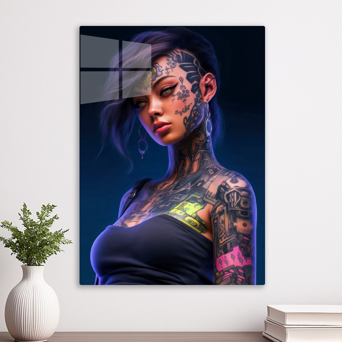 Cyberpunk Girl with Tattoos