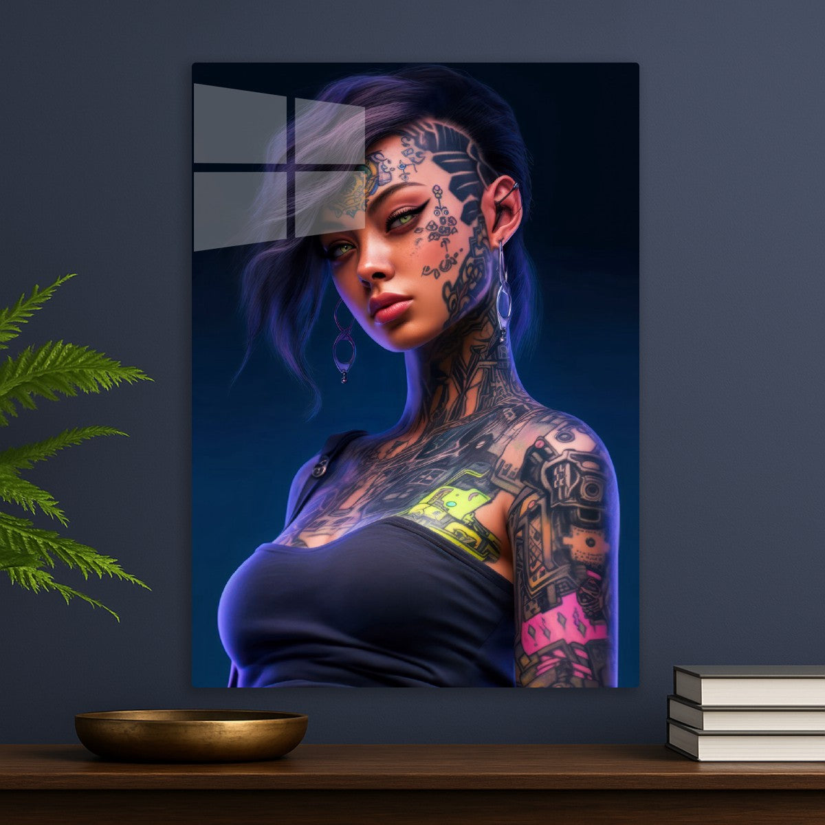 Cyberpunk Girl with Tattoos