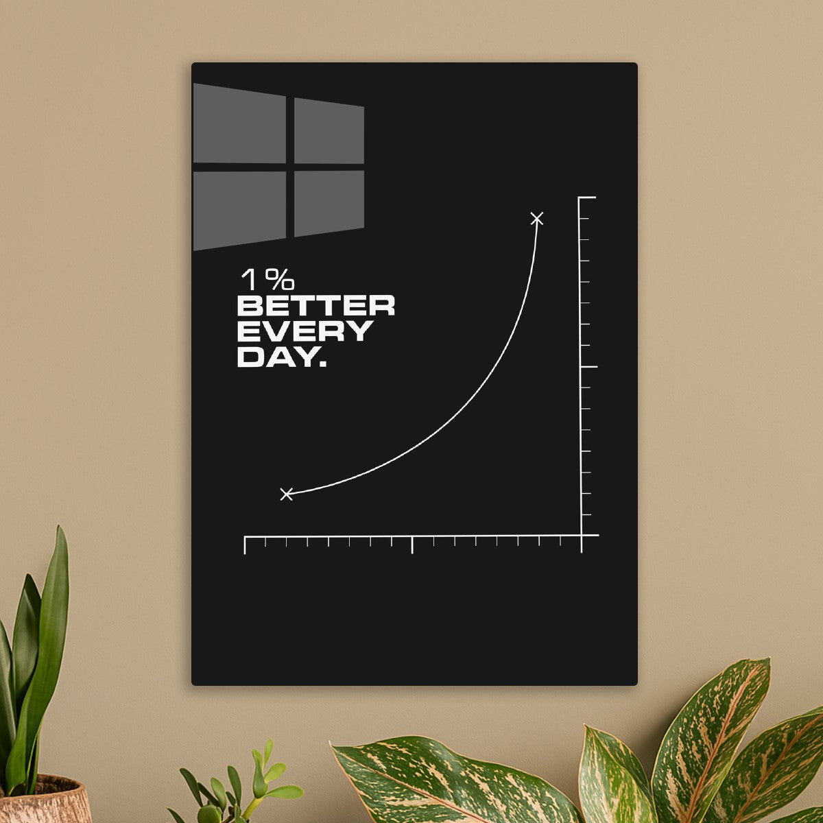 1% Better Every Day, black background