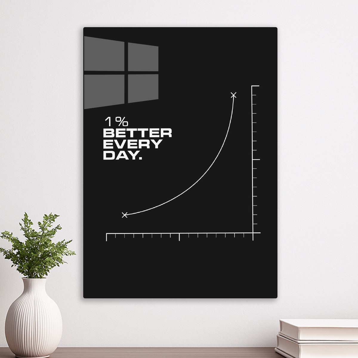 1% Better Every Day, black background