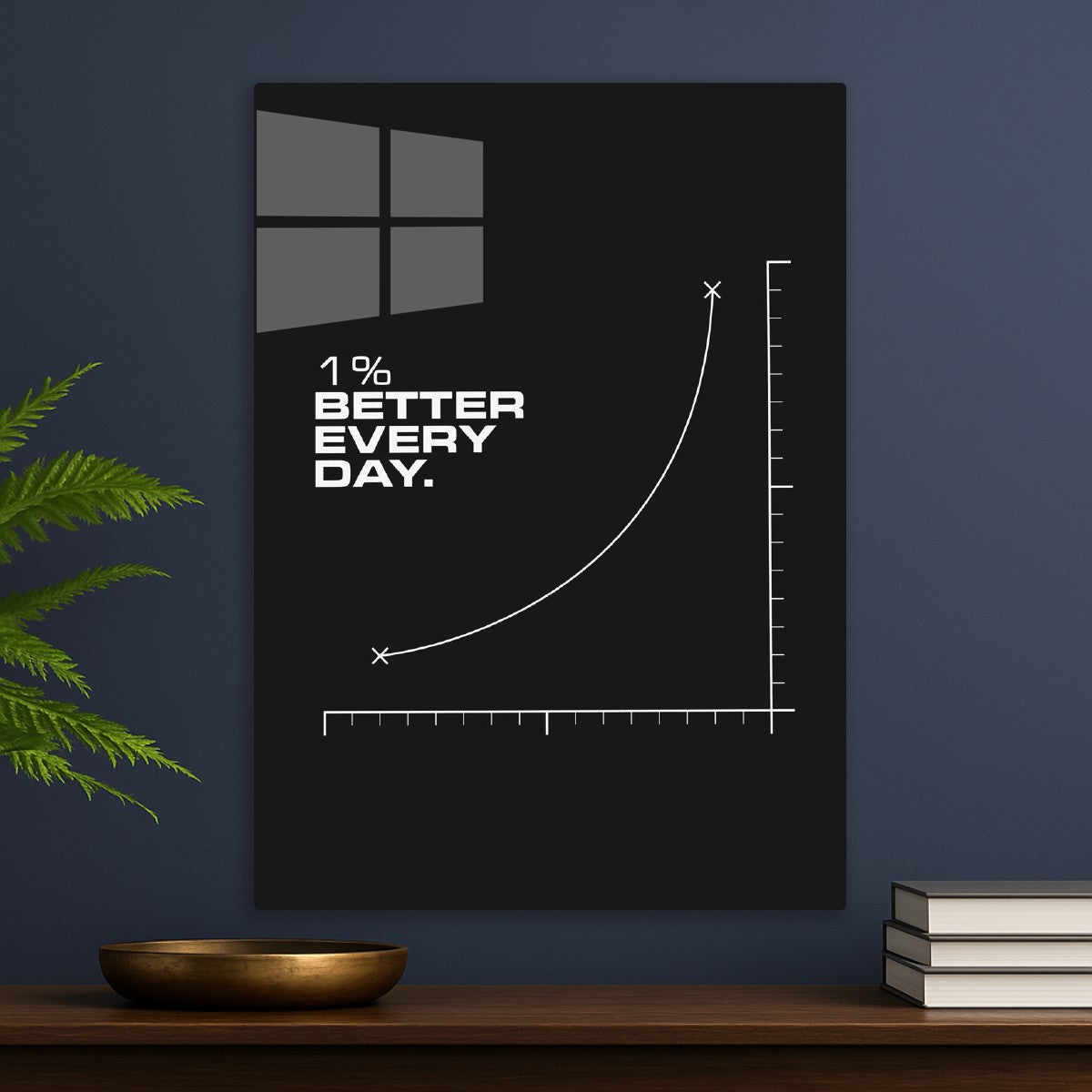 1% Better Every Day, black background