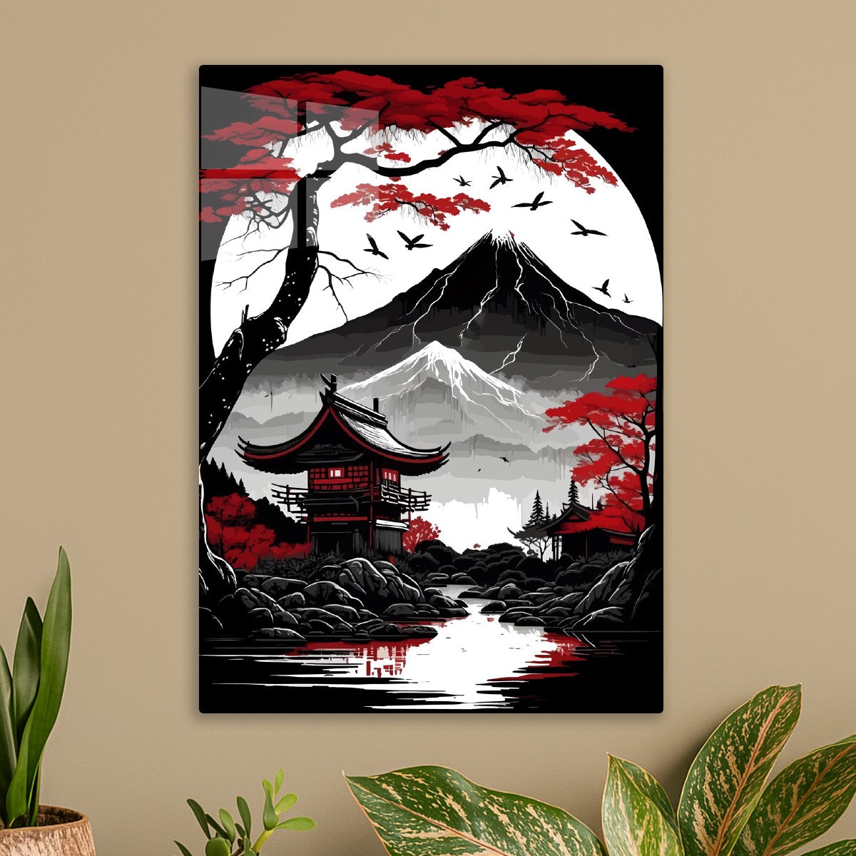 Red Mountain landscape, Japanese style
