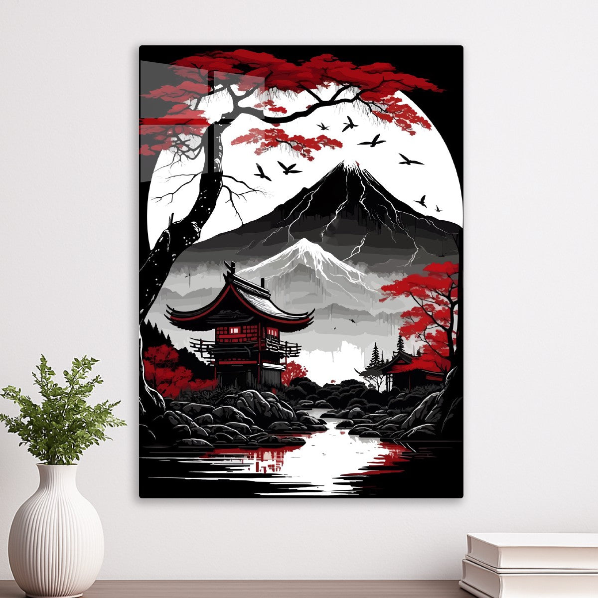 Red Mountain landscape, Japanese style