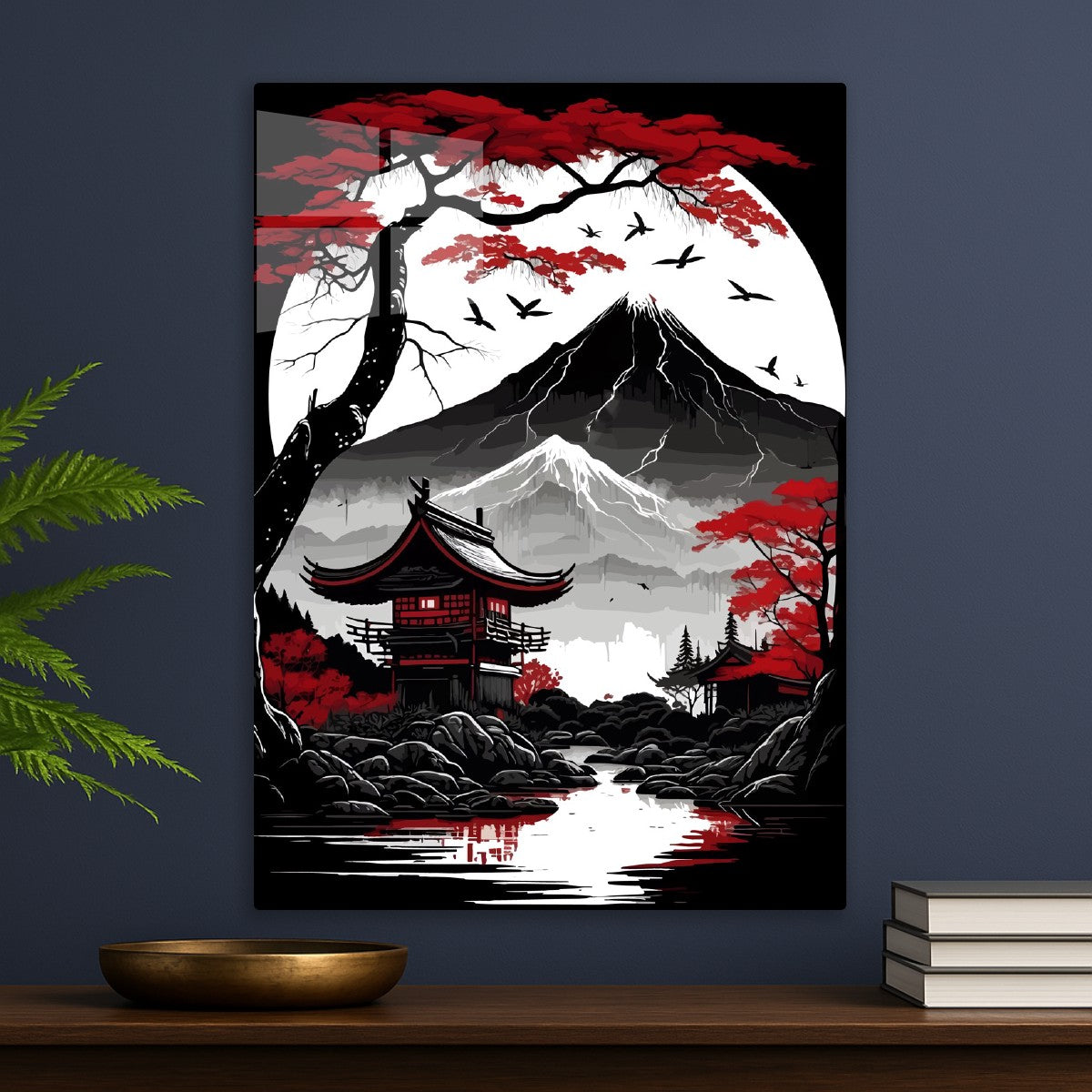 Red Mountain landscape, Japanese style
