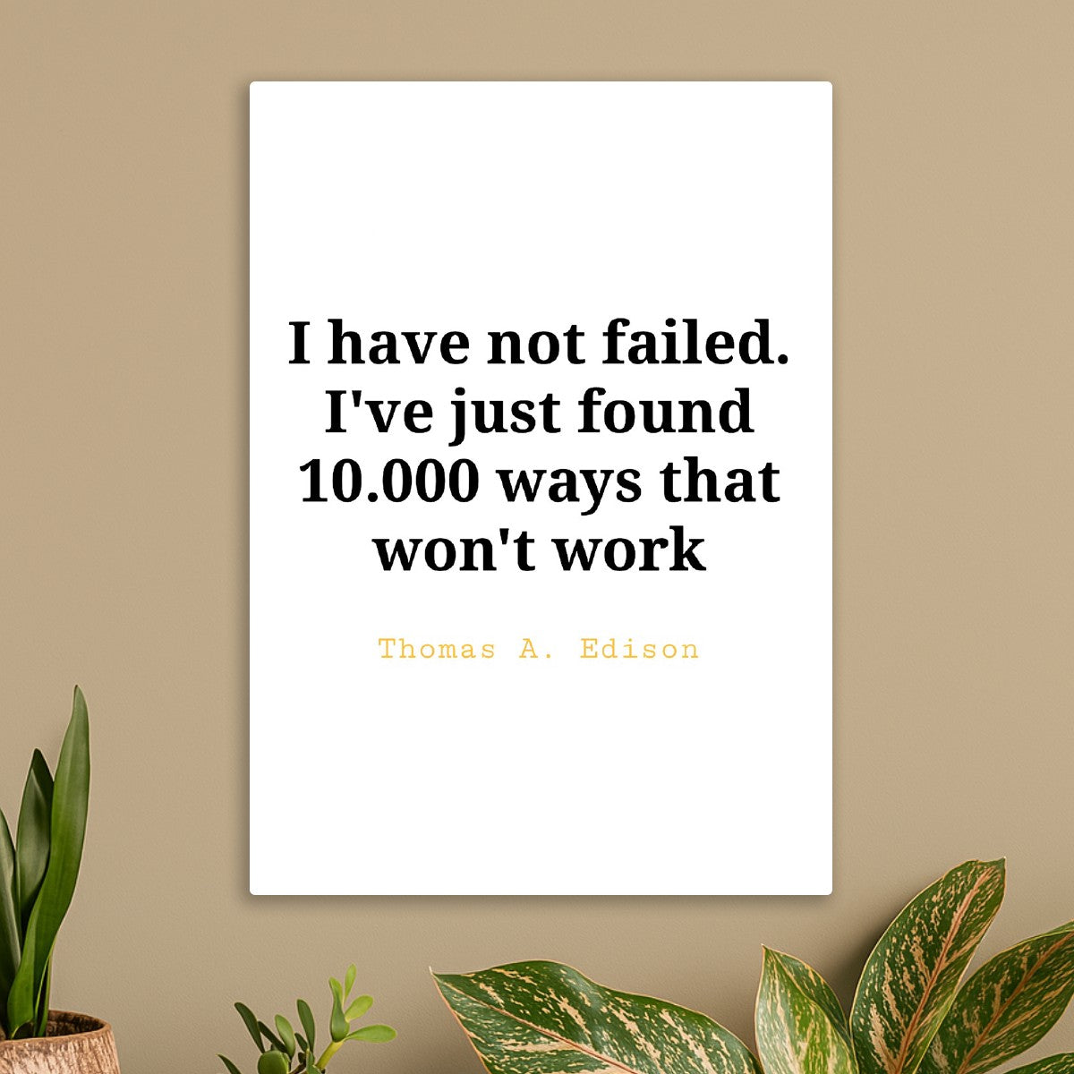 Thomas A Edison Quote white background