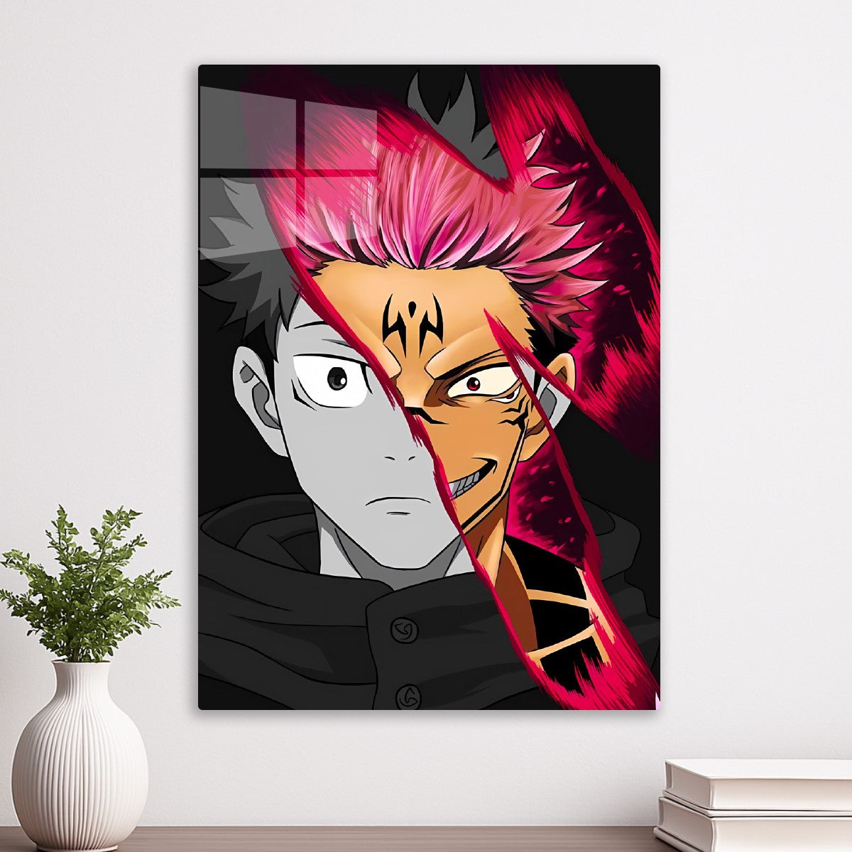 Yuji Itadori and Ryomen Sukuna Split Face, Jujutsu Kaisen