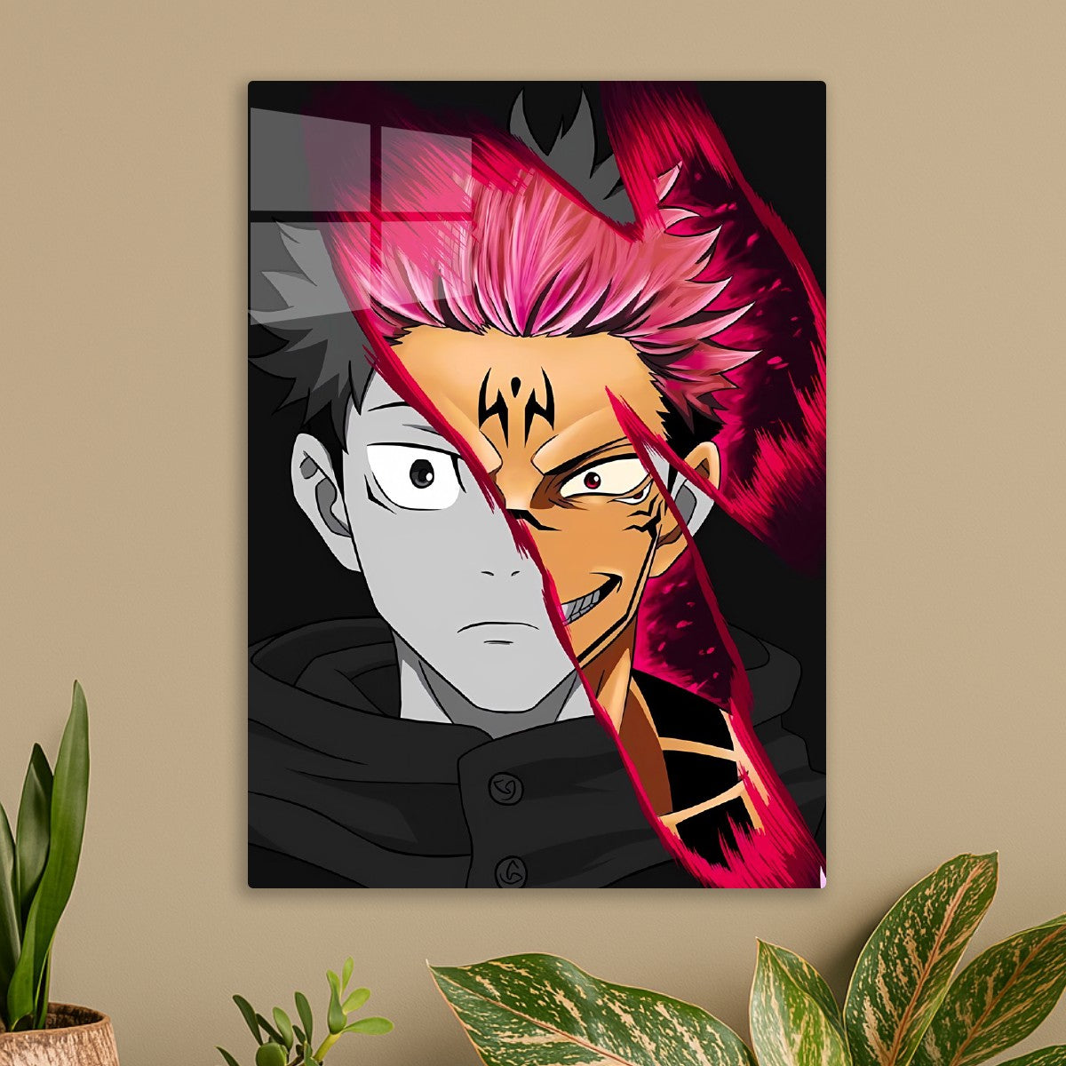 Yuji Itadori and Ryomen Sukuna Split Face, Jujutsu Kaisen