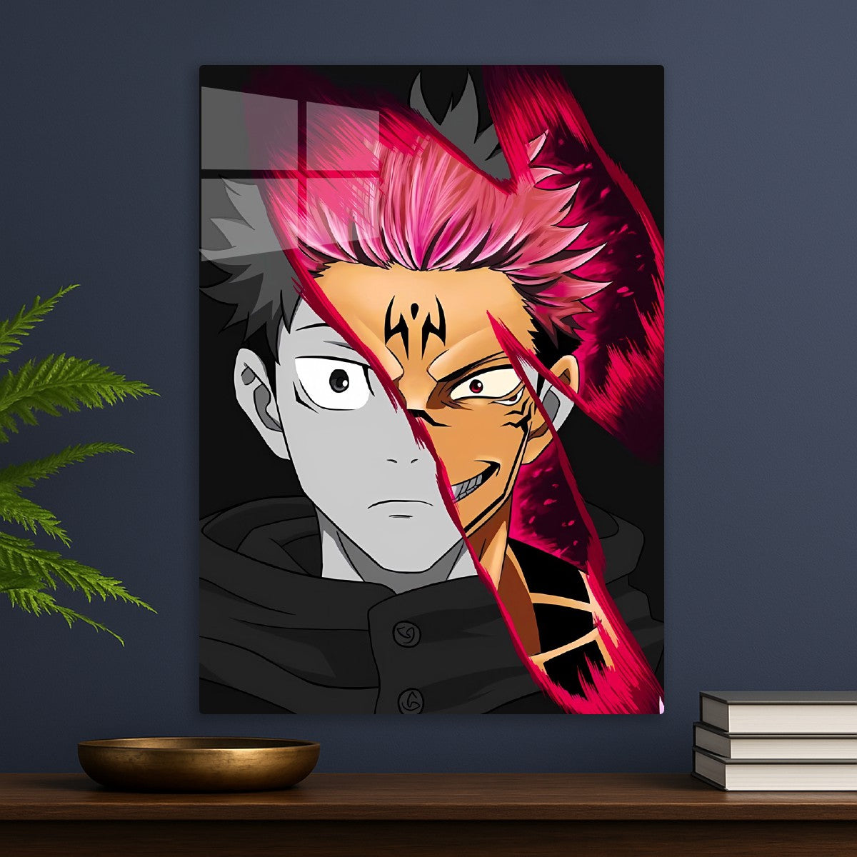 Yuji Itadori and Ryomen Sukuna Split Face, Jujutsu Kaisen