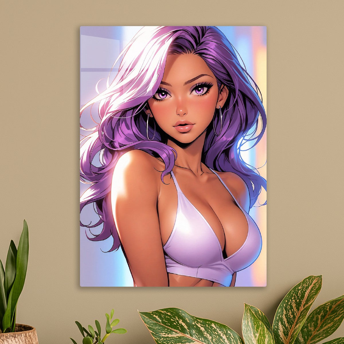 Purple Haired Sexy Beauty