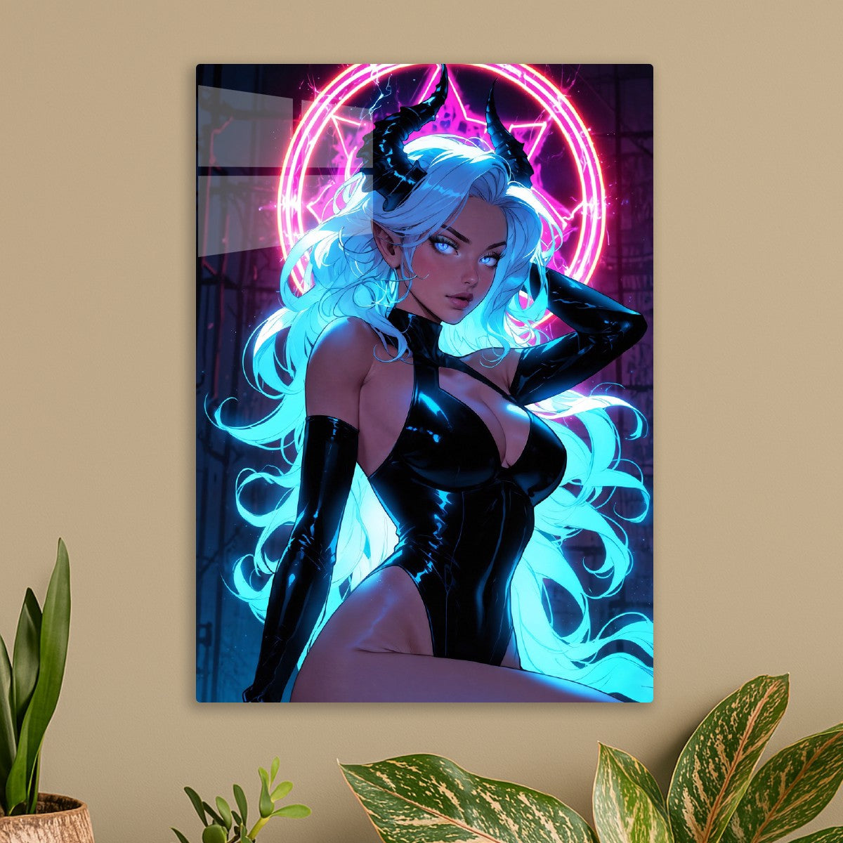 Sexy Neon Anime Devil Girl