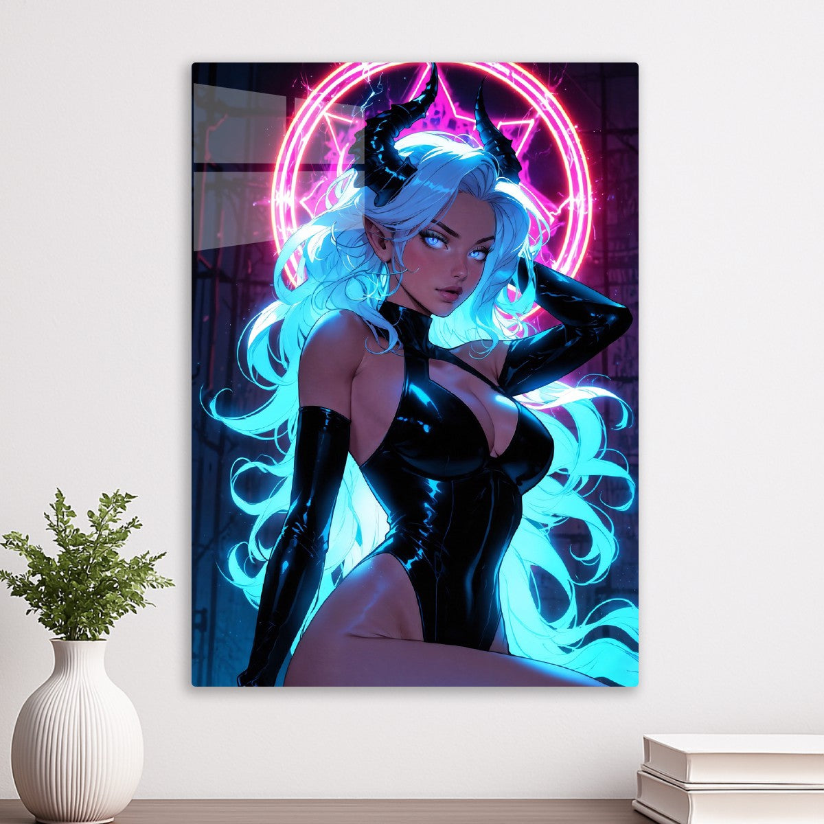 Sexy Neon Anime Devil Girl