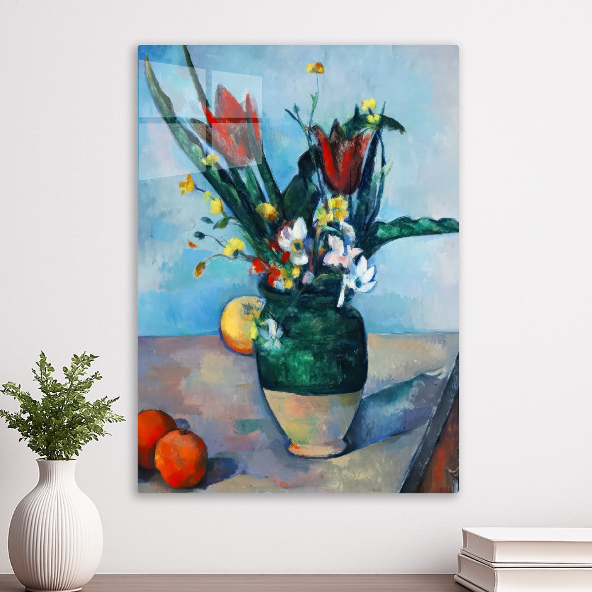 The Vase of Tulips painting, Paul Cezanne