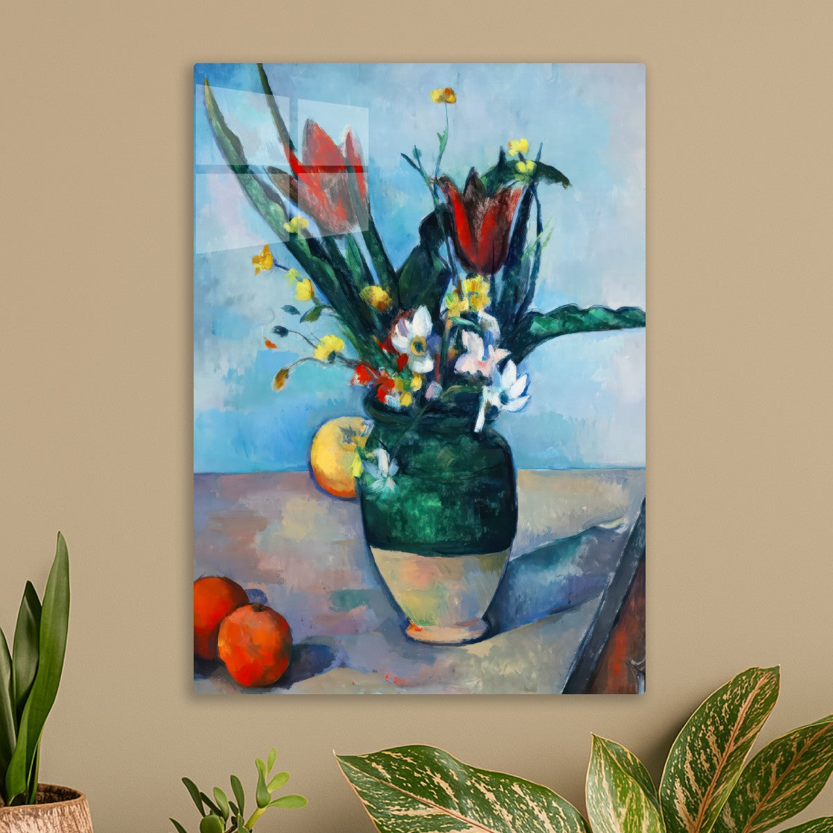 The Vase of Tulips painting, Paul Cezanne