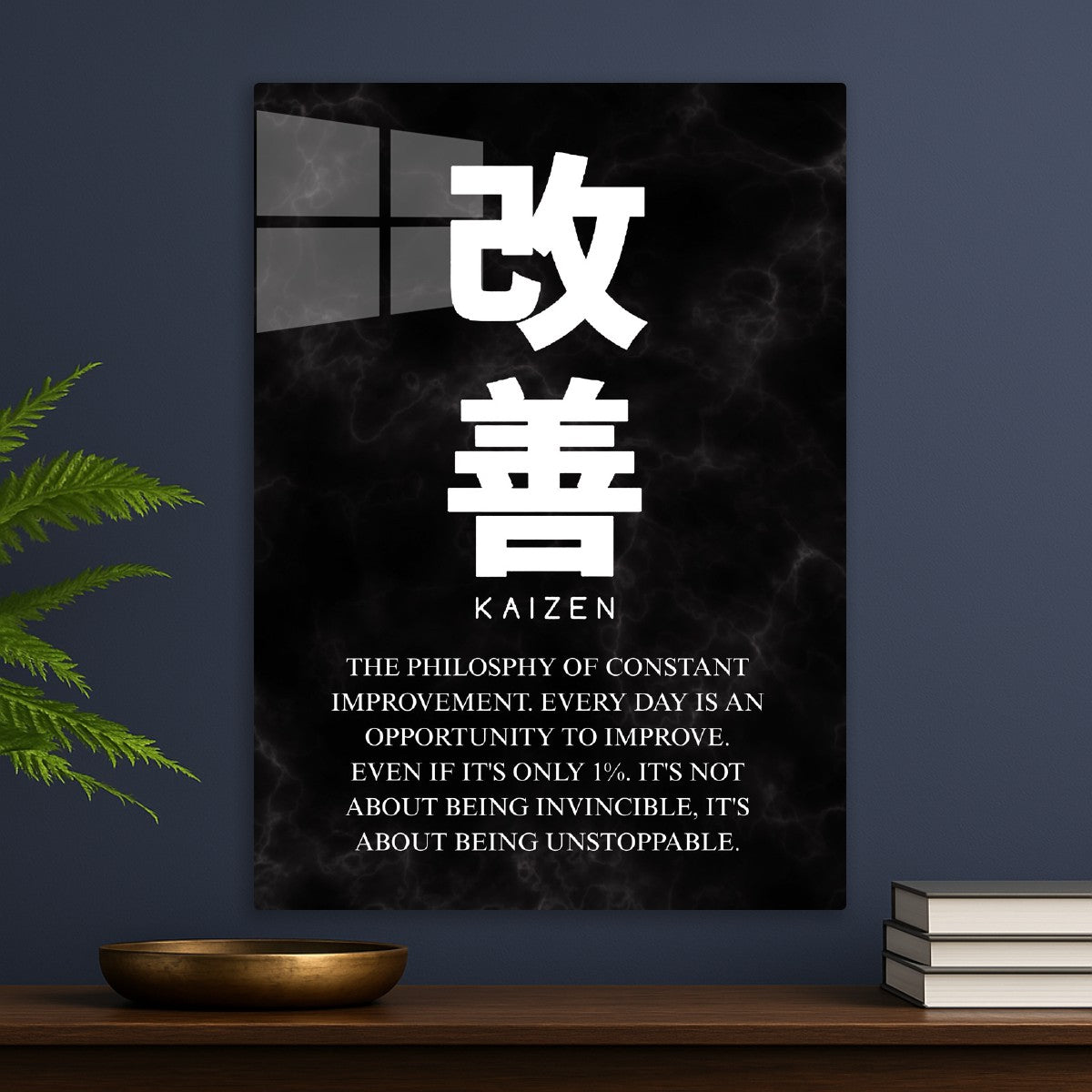 Kaizen The Philosophy of constant improvement black background