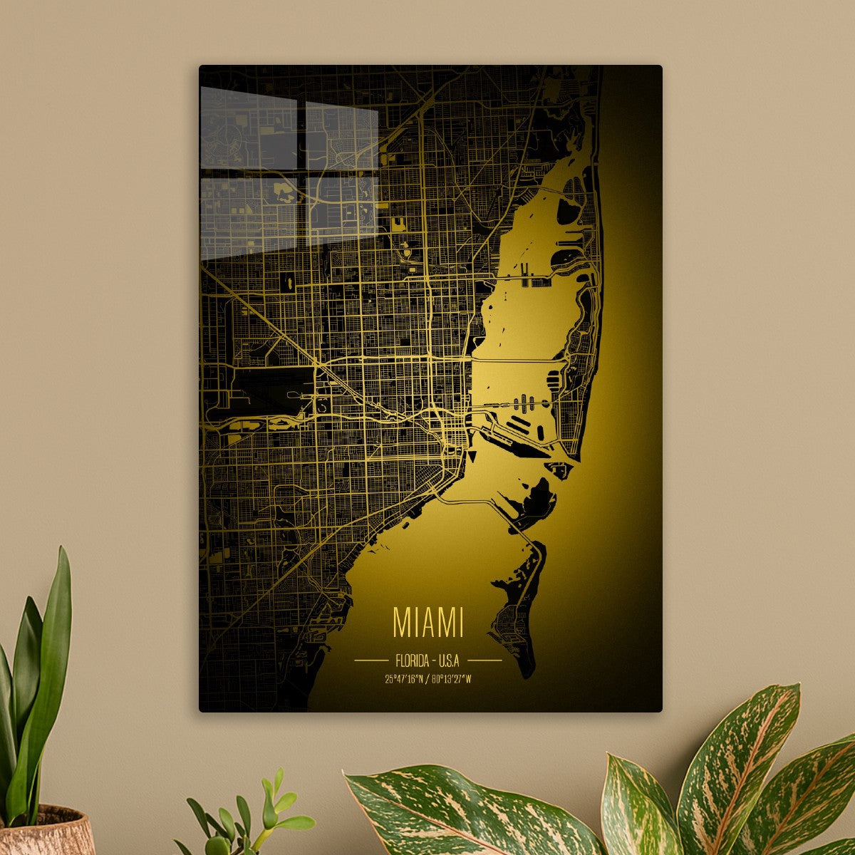 Miami lights city map
