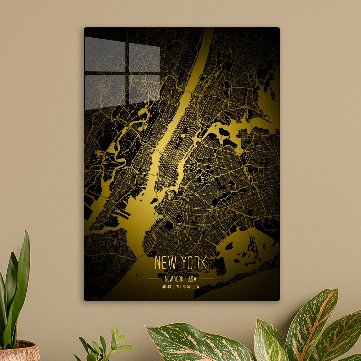 New York lights city map