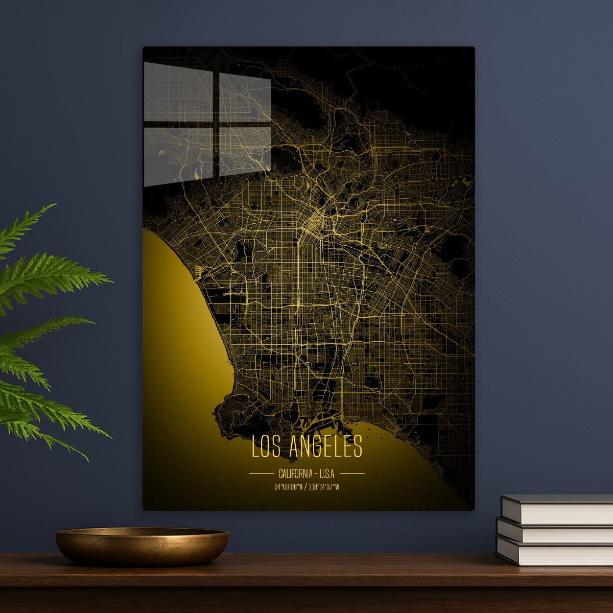 Los Angeles lights city map