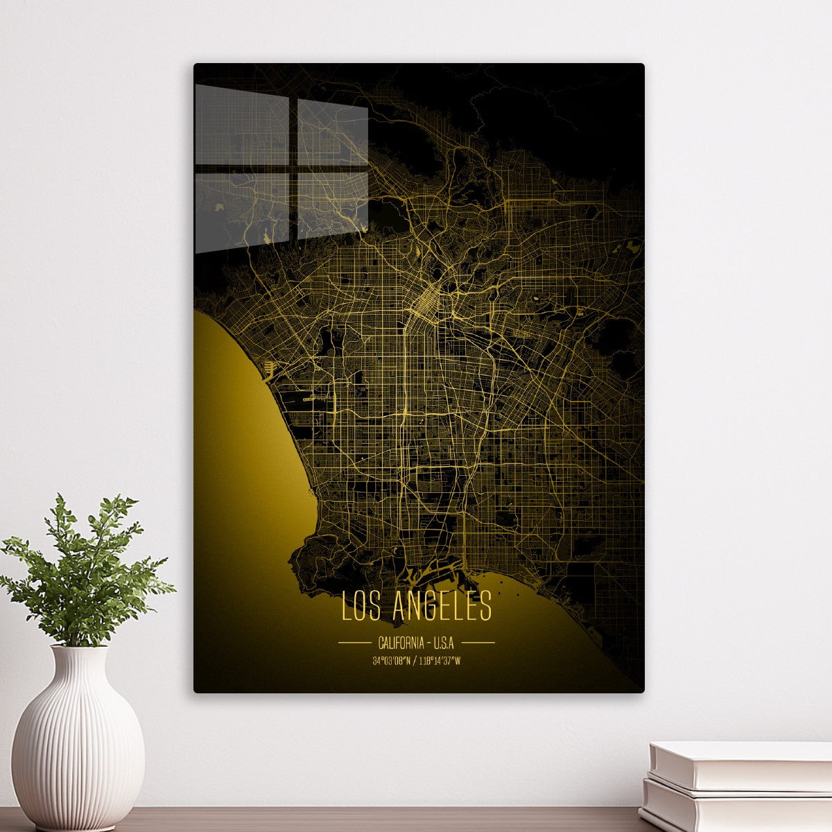 Los Angeles lights city map