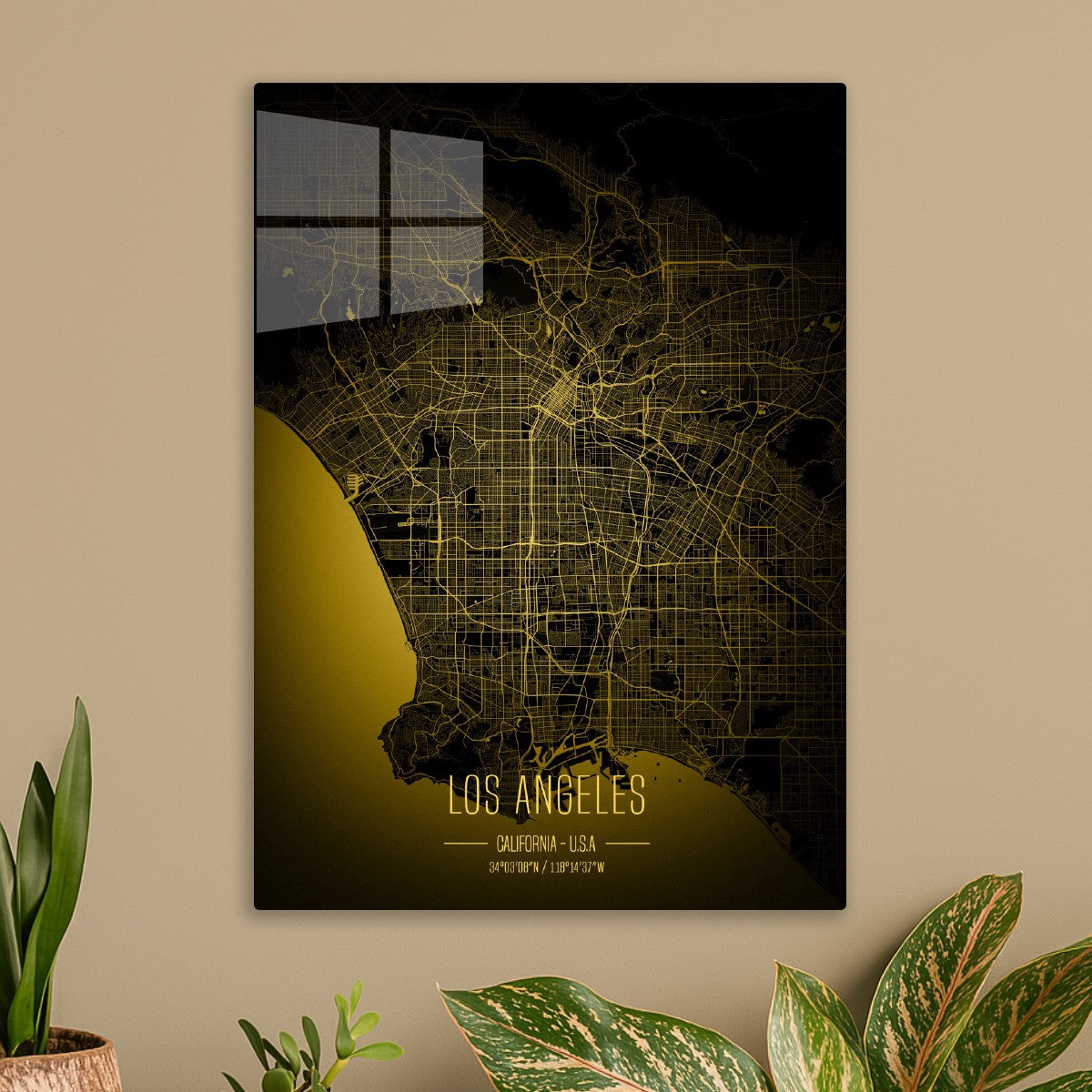 Los Angeles lights city map