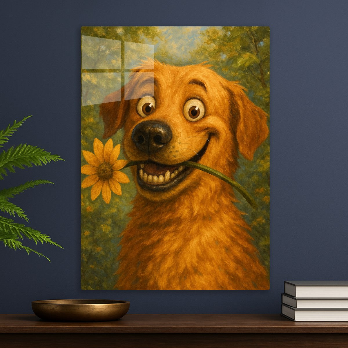 Smiling Dog With Flower