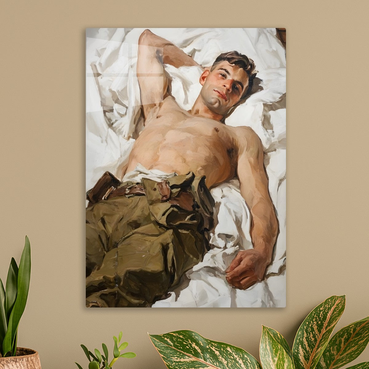 Handsome Sleepy Soldier Painting