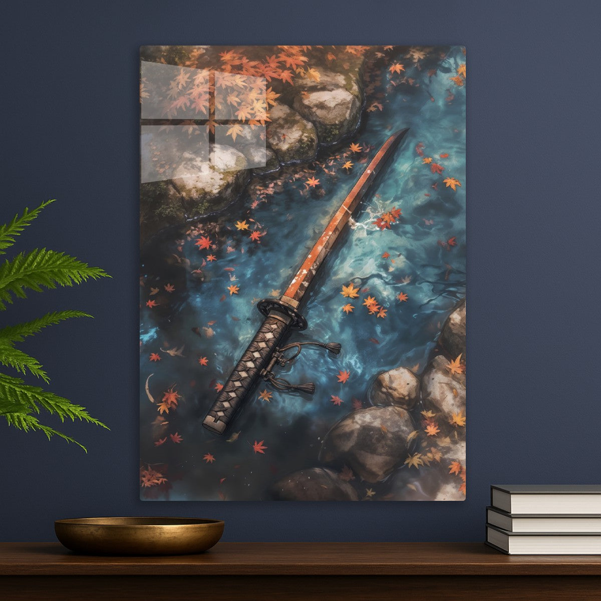 Katana in Autumn Stream